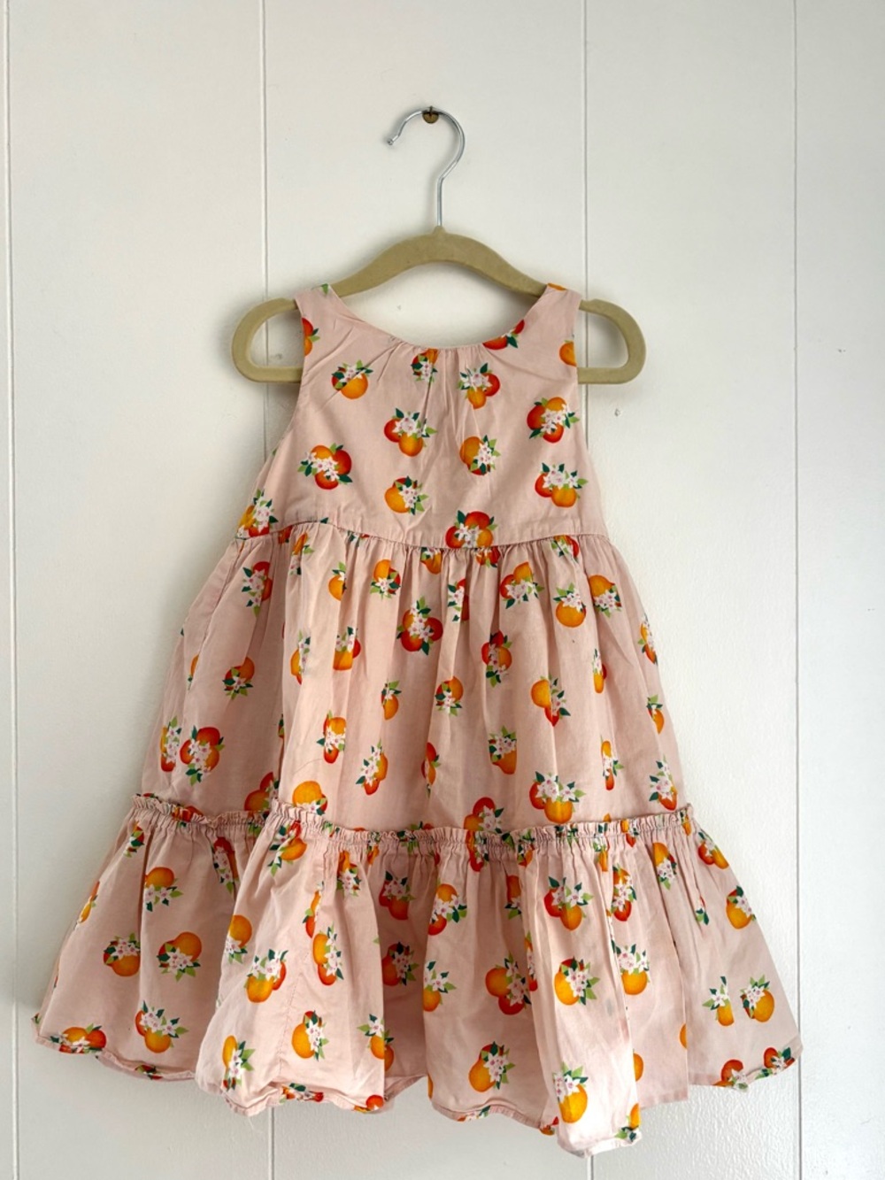 Kate Spade New York Pink Orange Print Tiered Sundress Size 3 100% Cotton